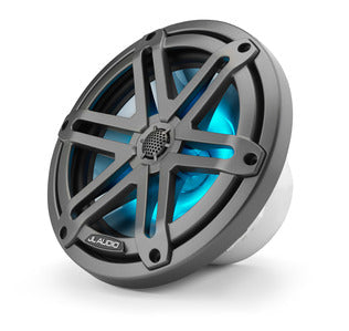 JL Audio 7.7-inch (196 mm) Marine Coaxial Speakers, Gray Metallic Sport Grilles with RGB LED Lighting