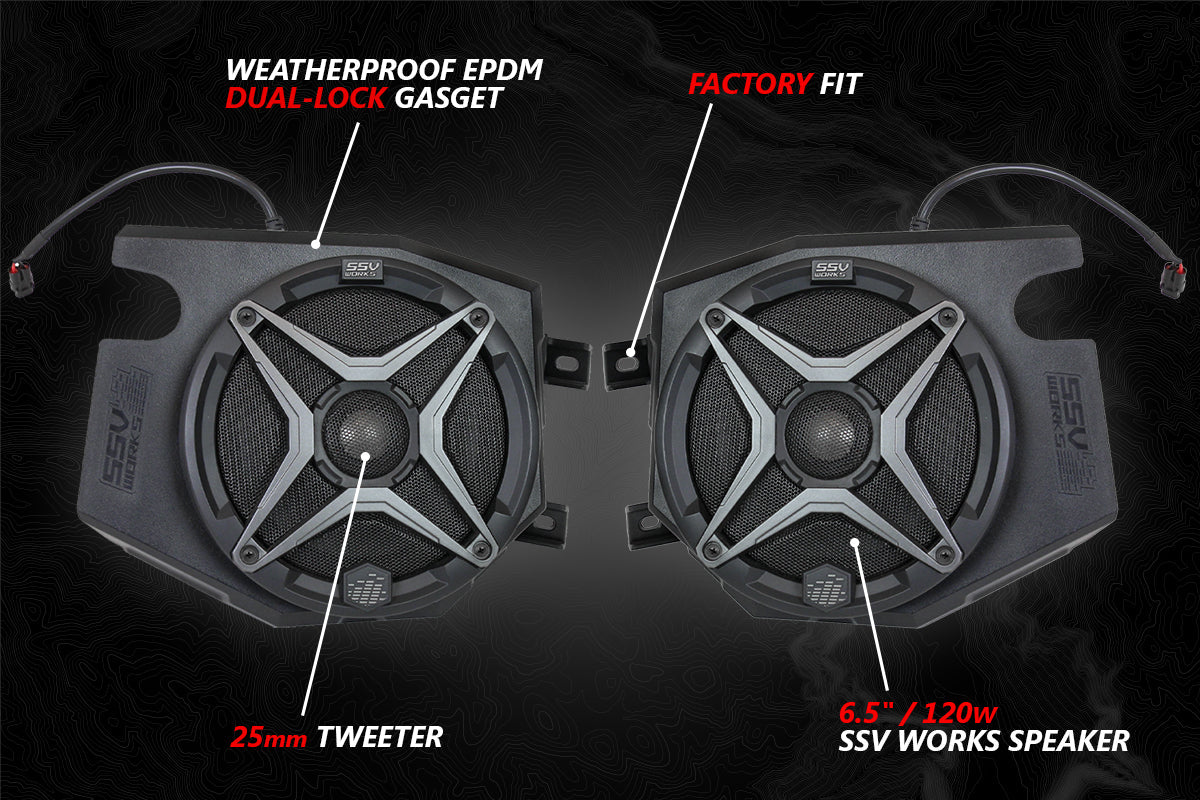 2014-2023 Polaris RZR A-Spec SSV Works 5-Speaker Plug-&-Play Kit with JVC