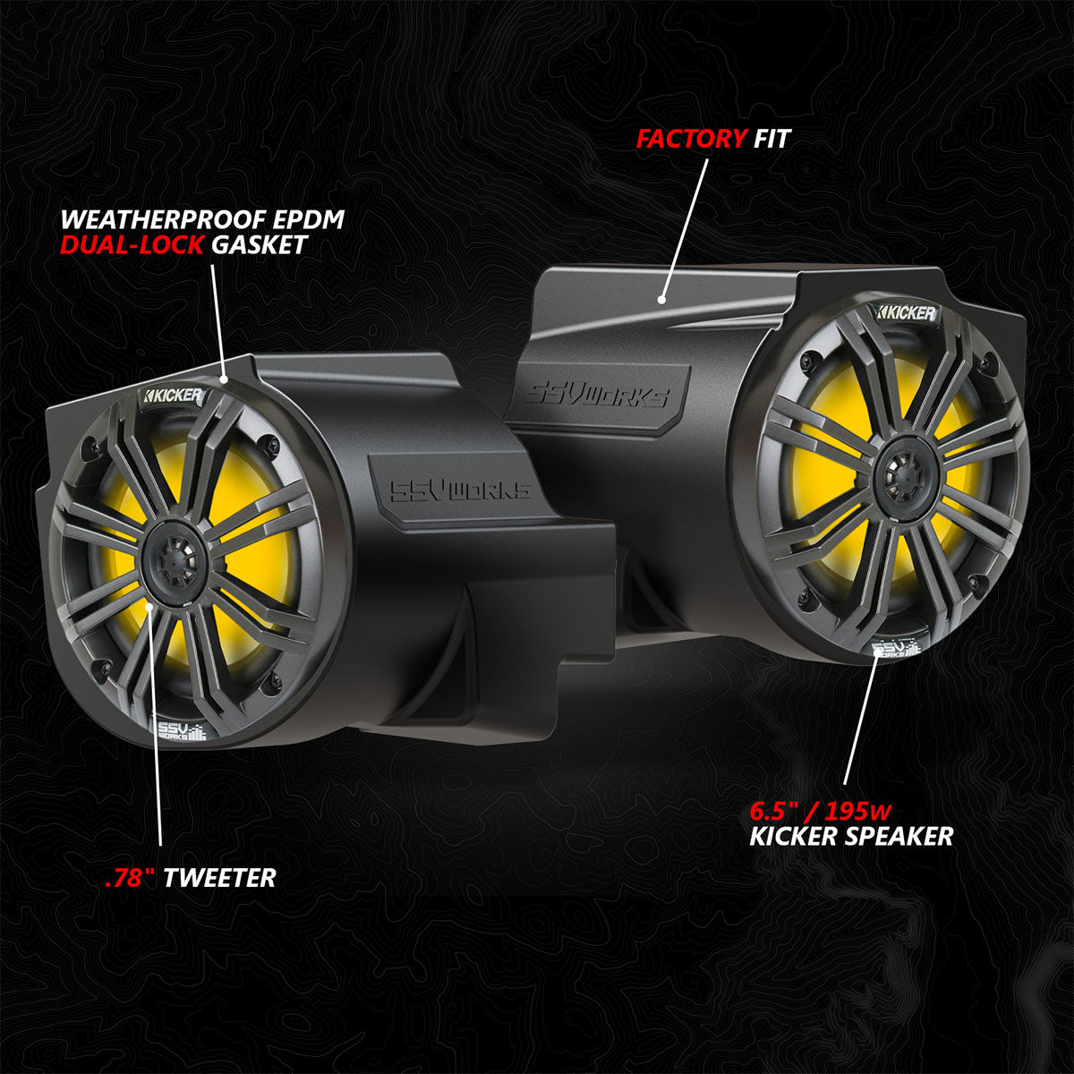 2020-2024 Polaris® RZR Pro Series In-Dash 6.5" Speaker-Pods Braden