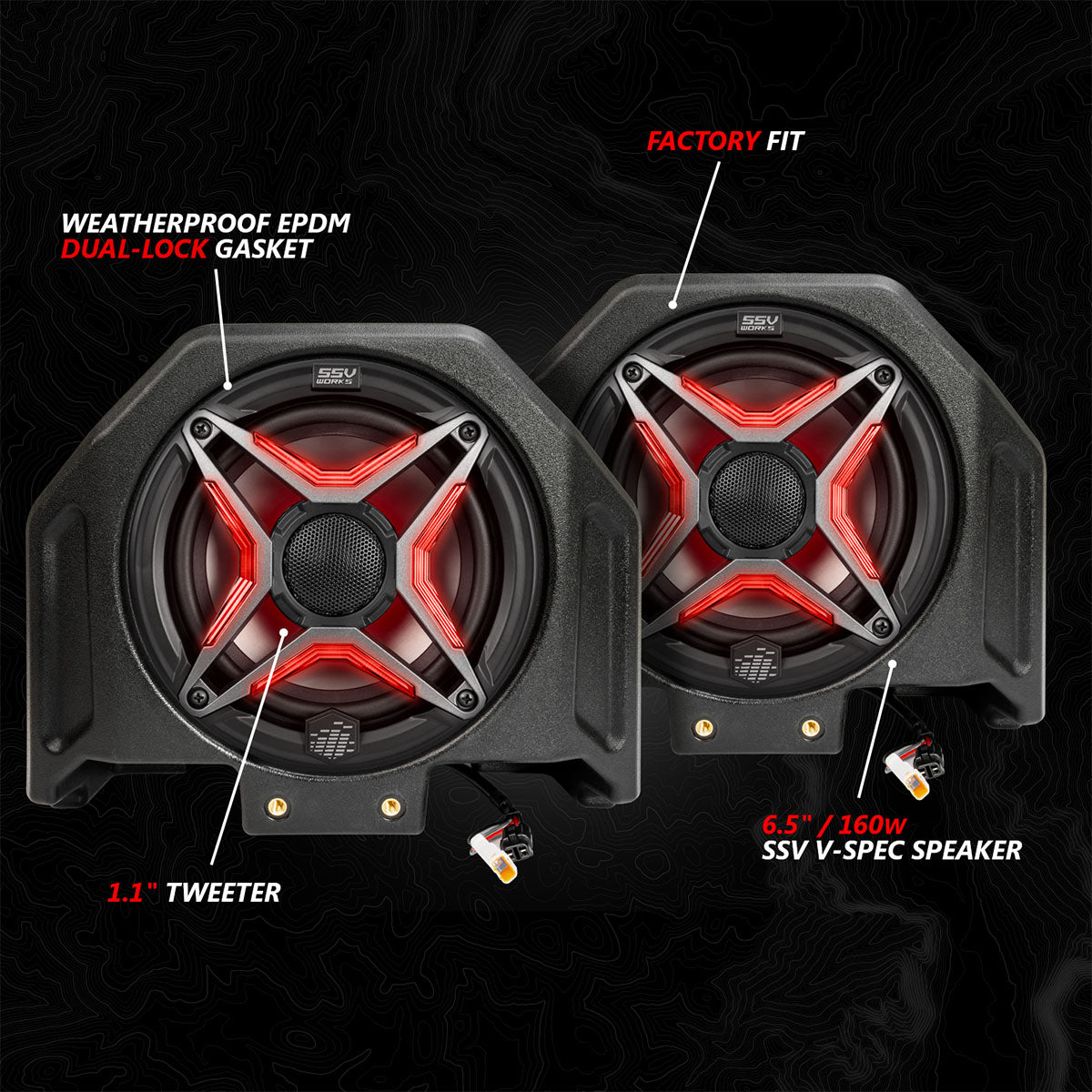 2020-2024 Polaris® RZR PRO Series Phase-5 V-Spec 5-Speaker 1400watt System for Ride Command