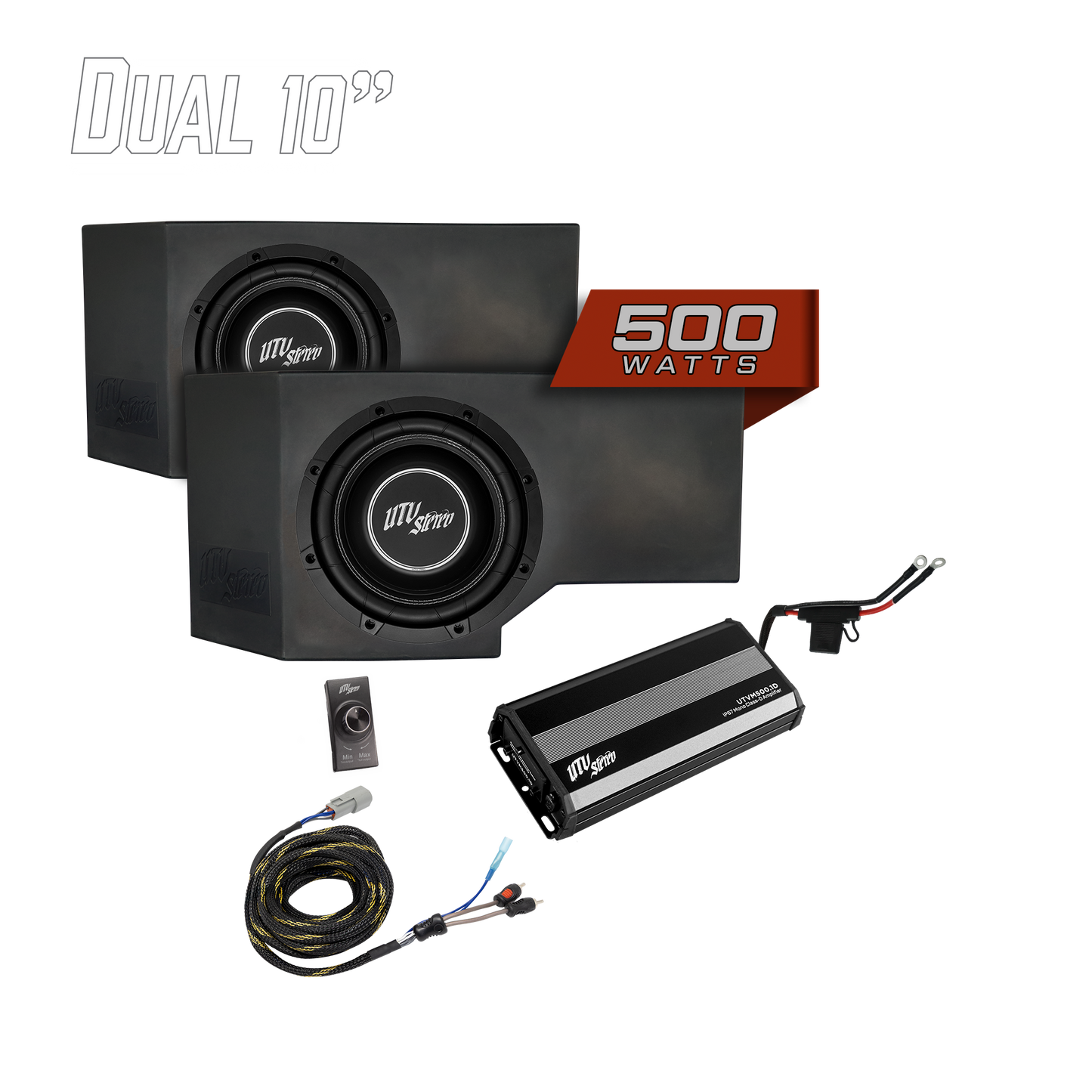 Can-Am® Defender HD11 500W Dual 10" Subwoofer Kit | UTVS-DEF2-500-2-GO