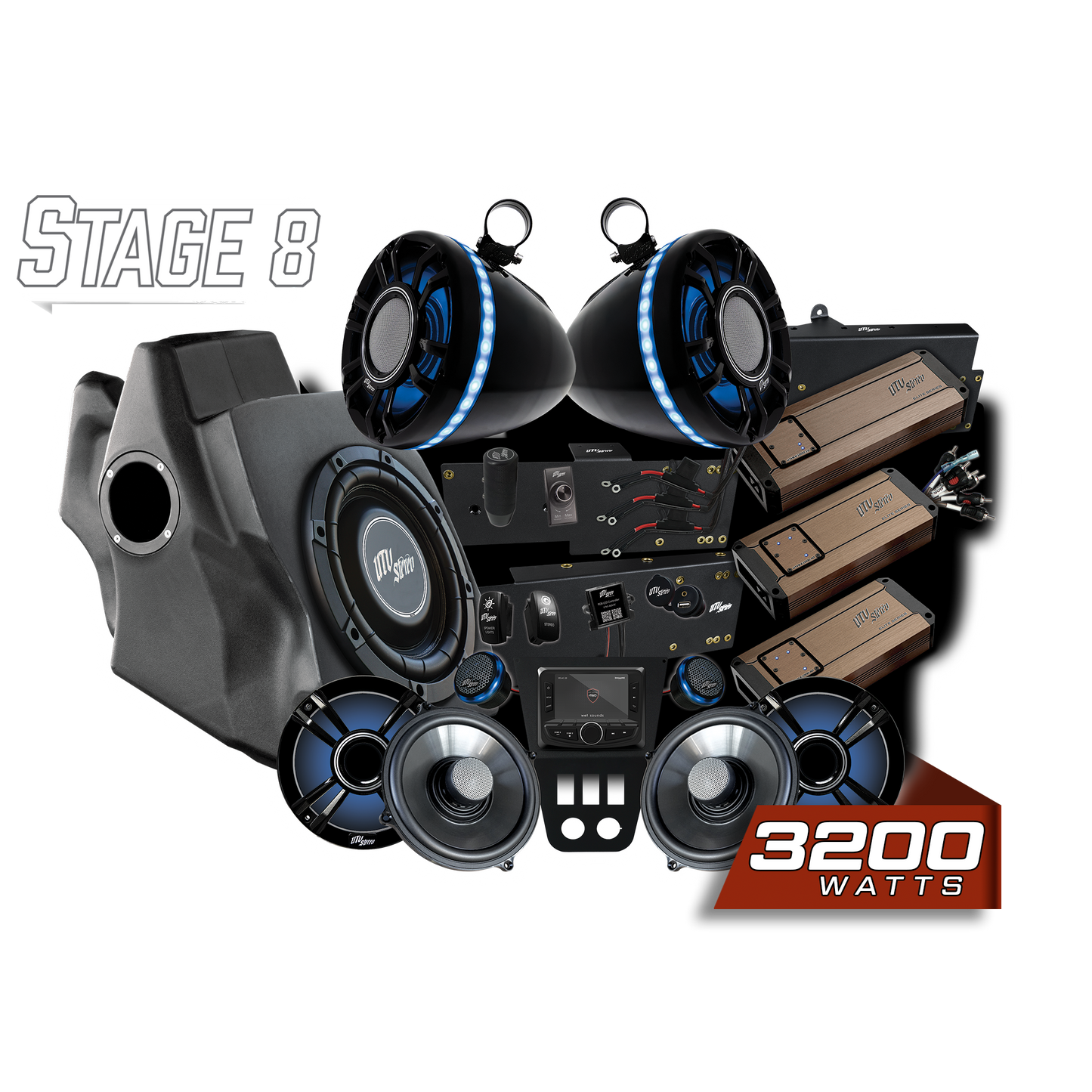 '20-'24 RZR® Pro Series Elite Stage 8 Stereo Kit | UTVS-PRO-S8-E