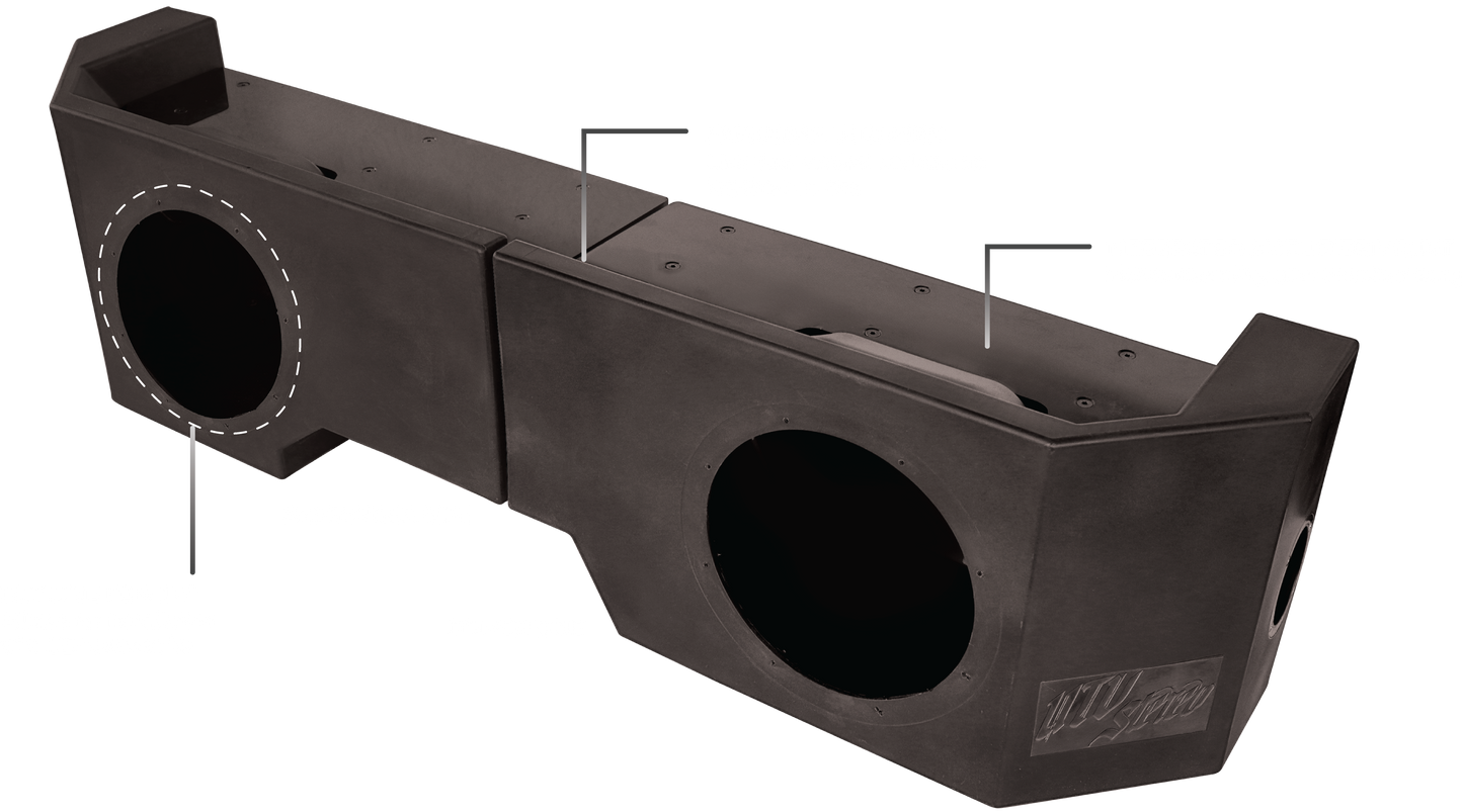 Can-Am® Defender HD10 Vented 10" Passenger Subwoofer Enclosure Unloaded | UTVS-DEF-VENC-PASS