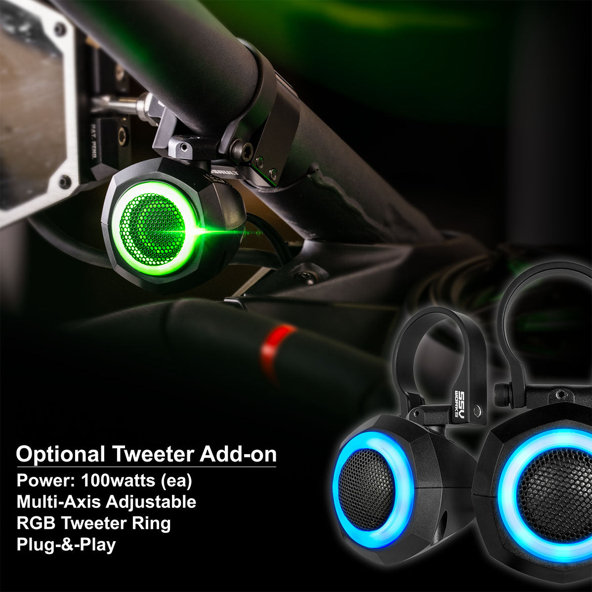 2014-2023 Polaris RZR V-Spec 5-Speaker Plug-&-Play Kit for Ride Command